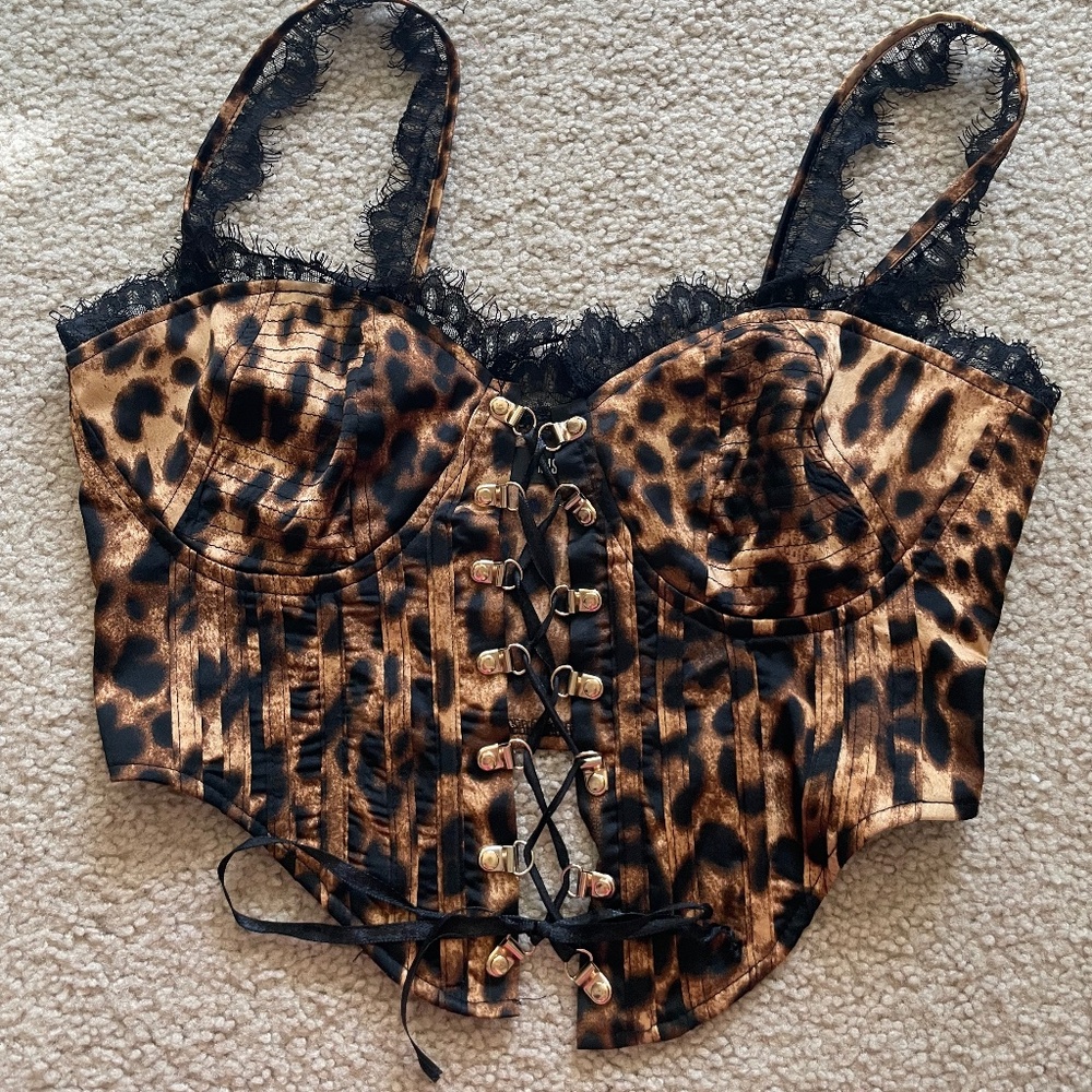 Missguided leopard corset top